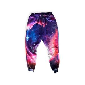 A1DEAONE Space Galaxy Jogger Pants large casual fun large purple